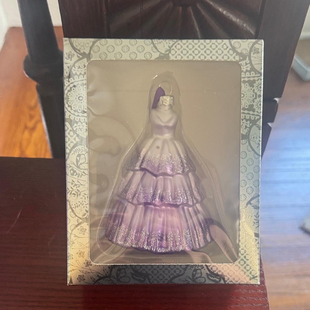 Purple and White Tiered Dress Ornament- Hard to Find